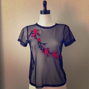 Black see through top